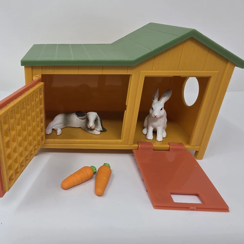 Terra by Battat Rabbit Hutch 2 Rabbits Includes 2 Carrots